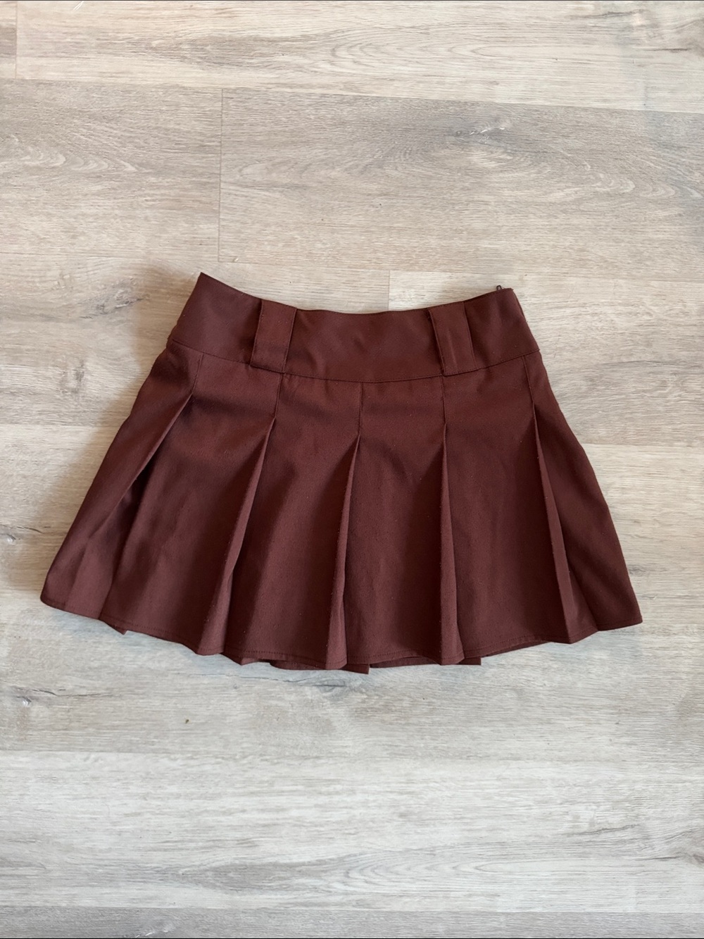 wild fable Chocolate Brown Pleated Skater Mini Skirt